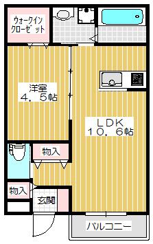 レジデンス高千穂(1LDK/3階)の間取り写真