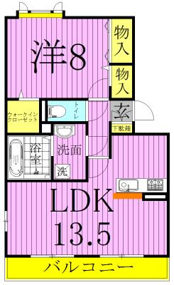 ソレーユソシア柏(1LDK/1階)の間取り写真