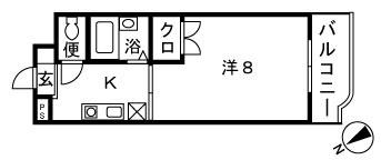 グレース・ワン(1K/4階)の間取り写真