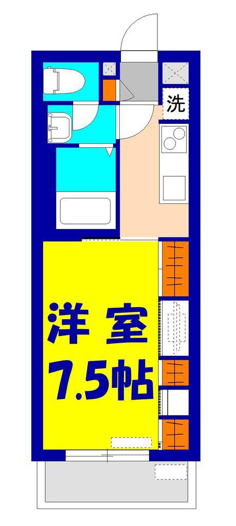 大宮桜木町(1K/1階)の間取り写真