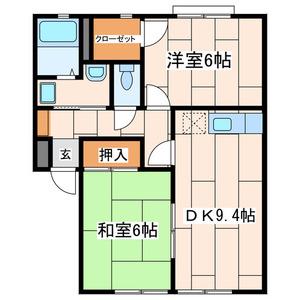 ウィンドワード(2DK/1階)の間取り写真