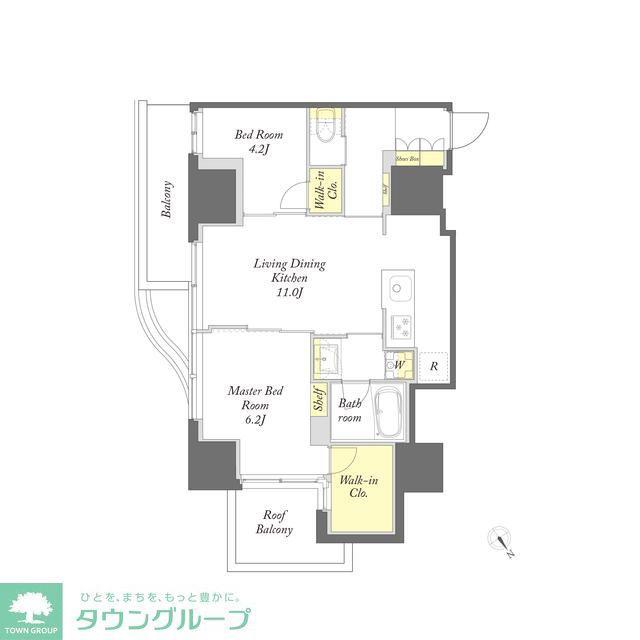 プライムメゾン入谷(2LDK/13階)の間取り写真