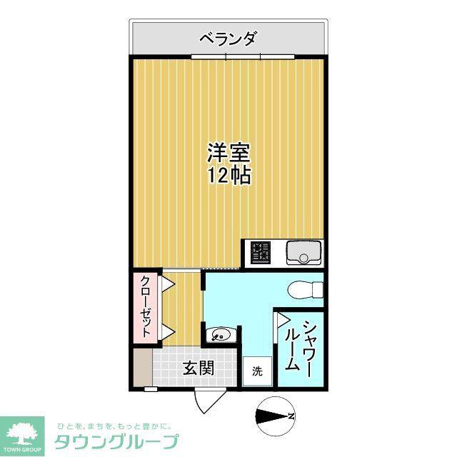 第五石峰ビル(ワンルーム/1階)の間取り写真