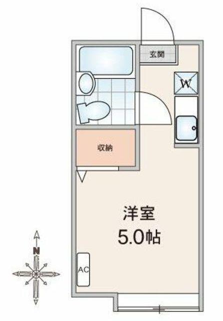 ウィング金町(ワンルーム/1階)の間取り写真