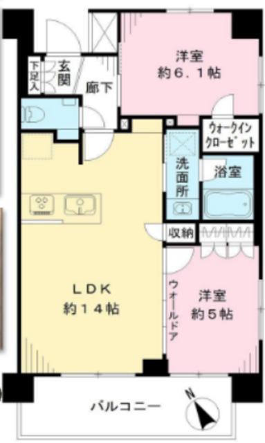 パレステージ杉並松庵(2LDK/4階)の間取り写真
