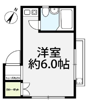 ベイクレスト(ワンルーム/2階)の間取り写真