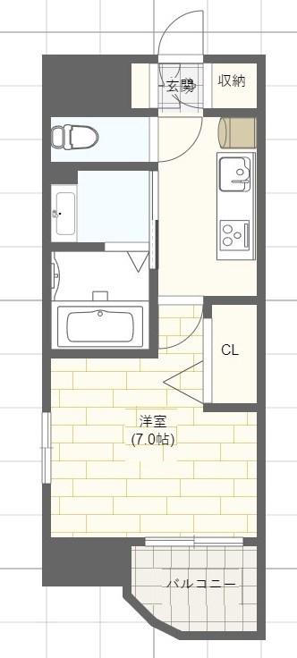LUXE姫路(1K/10階)の間取り写真