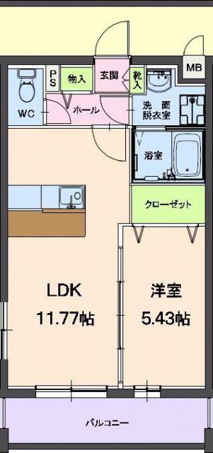 スペースオーダー(1LDK/2階)の間取り写真