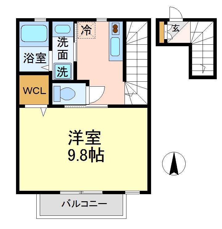 ラエストレージャ(1K/2階)の間取り写真