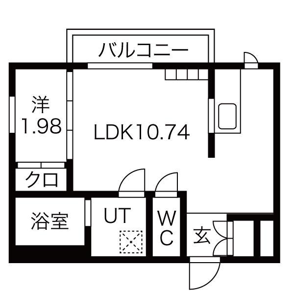 近鉄名古屋線 伏屋駅 徒歩5分 4階建 築12年(1LDK/3階)の間取り写真