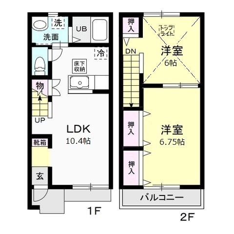 PLANET(2LDK/1階)の間取り写真