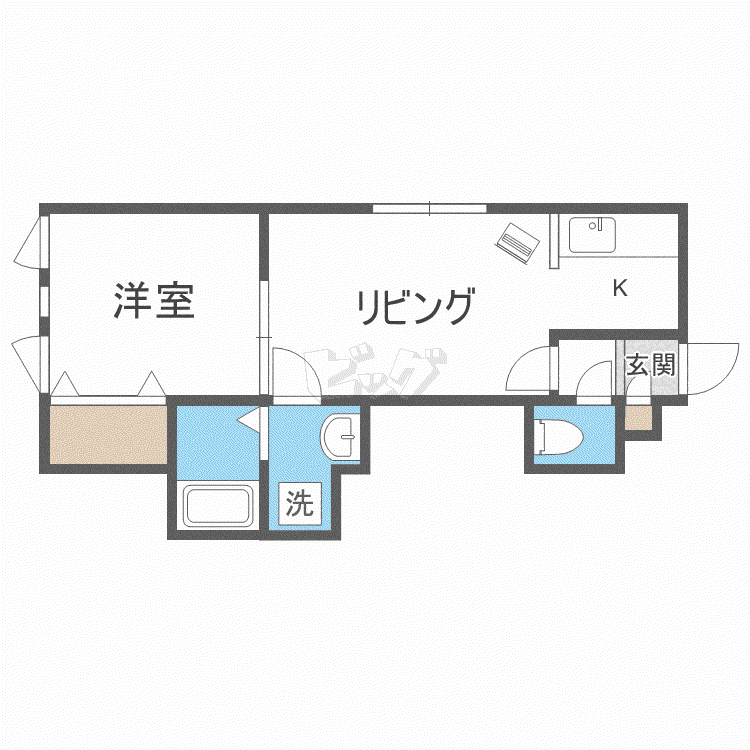 MANATWO(1LDK/3階)の間取り写真