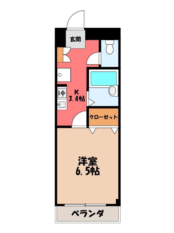 ラルーチェ(1K/2階)の間取り写真