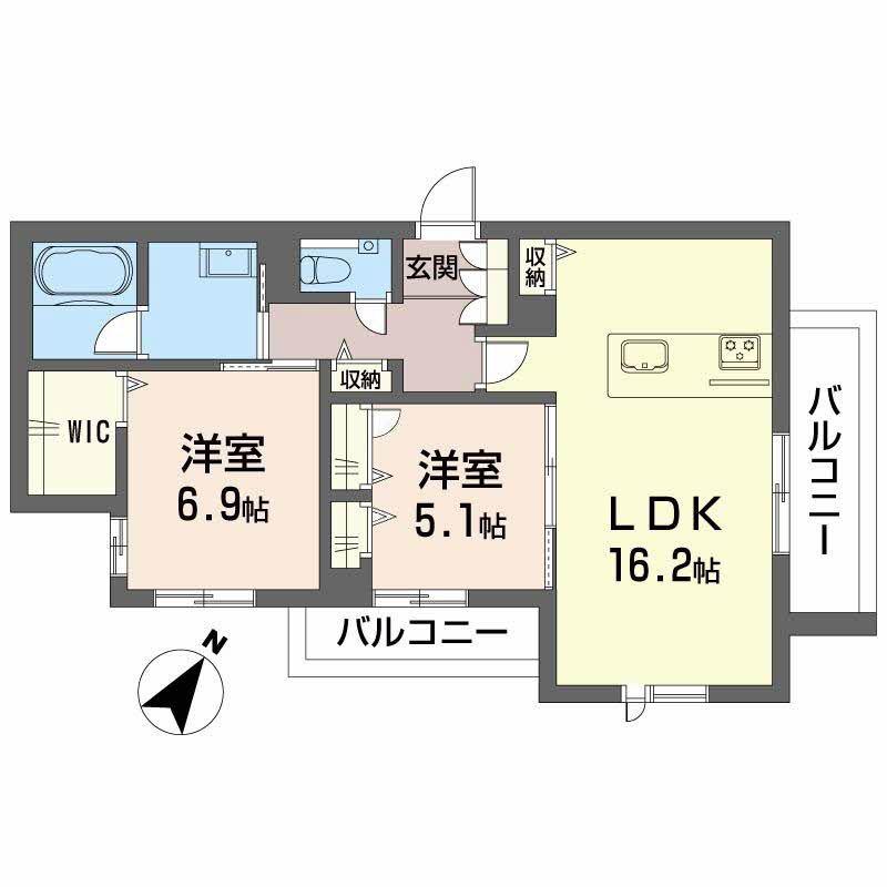 シャーメゾン和み(2LDK/3階)の間取り写真