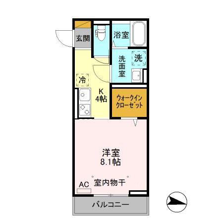 プチボヌール(1K/3階)の間取り写真