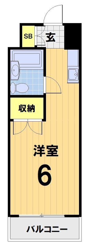 フローライト(1K/3階)の間取り写真