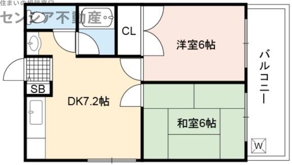 コーポ井上(2DK/2階)の間取り写真