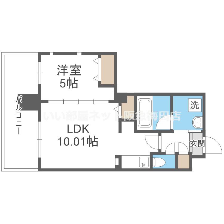 グランシス江坂(1LDK/3階)の間取り写真