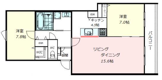 リーブル代々木(2LDK/2階)の間取り写真