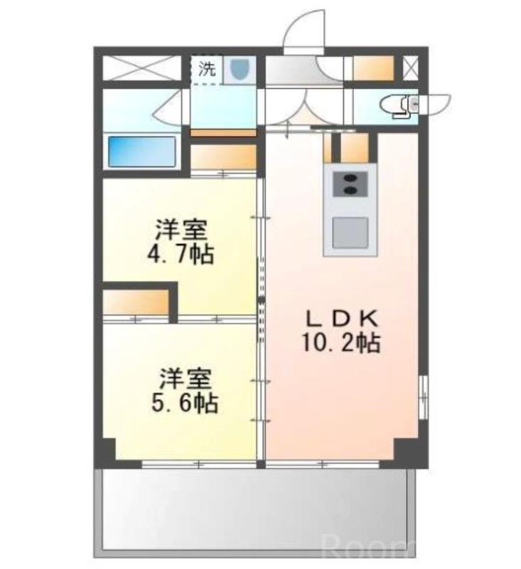 庭園レジデンス西館(2LDK/4階)の間取り写真