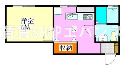 グレイス前原(1K/1階)の間取り写真