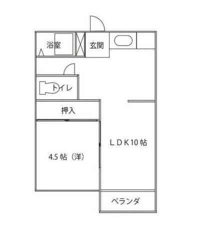 落合アパート.I(1LDK/2階)の間取り写真
