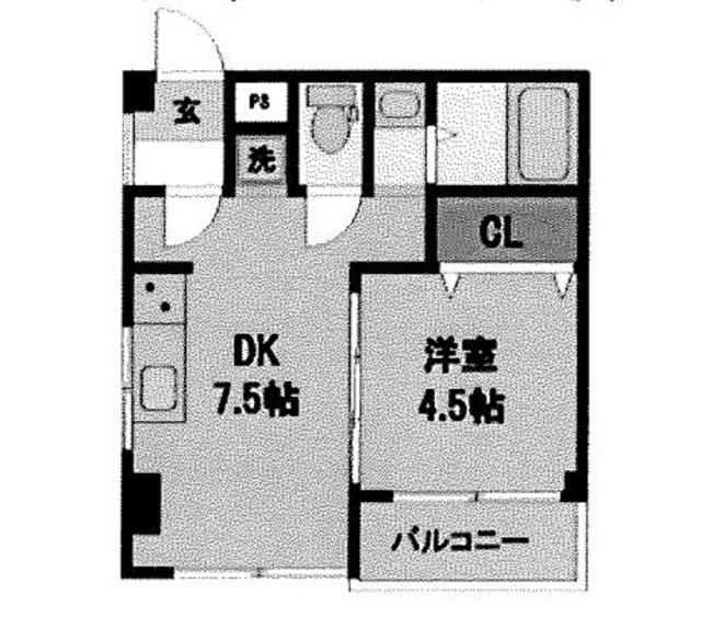 恒久ハイツ(1DK/3階)の間取り写真