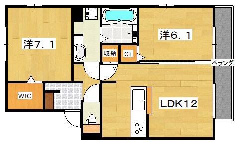 MAISON つわぶき(2LDK/2階)の間取り写真