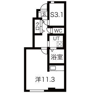 M&T神町北II(ワンルーム/1階)の間取り写真