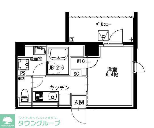 市ヶ谷仲之町ヒルズ クレストノース棟(1K/3階)の間取り写真