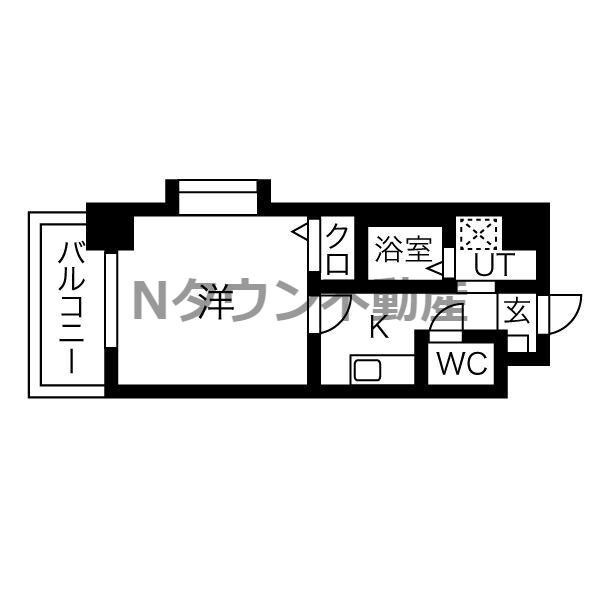 ボヌール新栄(1K/5階)の間取り写真