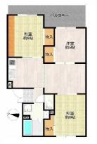 サニーハイツ高台(3LDK/3階)の間取り写真