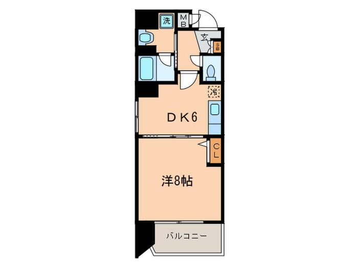 プラネシア星の子四条烏丸(1DK/5階)の間取り写真