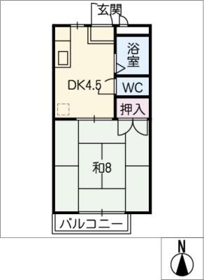 サンシティKOTA A(1DK/1階)の間取り写真