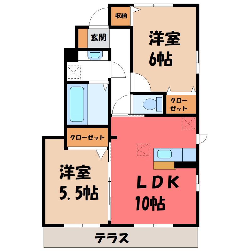NEW WIND(2LDK/1階)の間取り写真