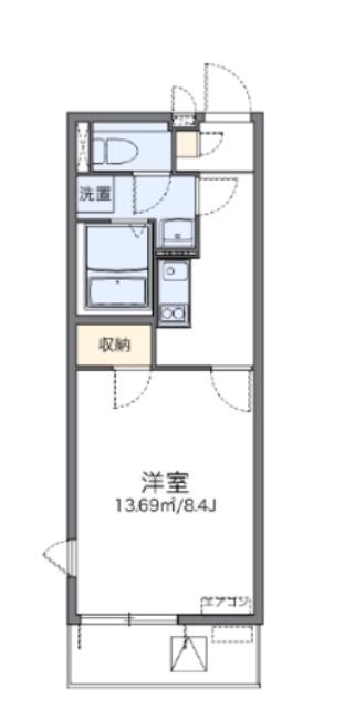 レオネクスト立花(1K/3階)の間取り写真