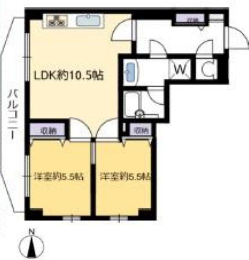 M-IIハイツ(2LDK/3階)の間取り写真