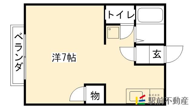 フローレンス松尾 A棟(ワンルーム/1階)の間取り写真