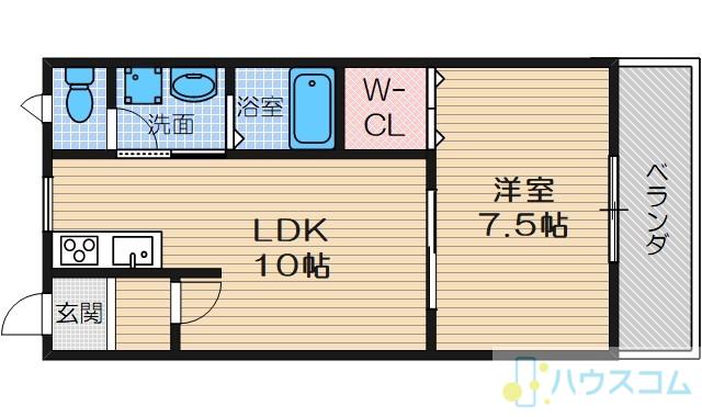 エルソフィア正雀I(1LDK/2階)の間取り写真