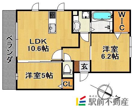 サンライブリー(2LDK/3階)の間取り写真