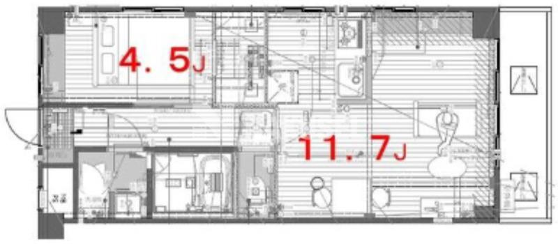 リフィオ三軒茶屋(1LDK/1階)の間取り写真