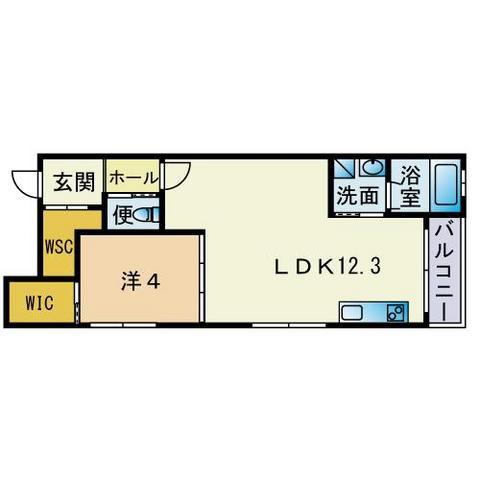 BIG LUCK IN 西新(1LDK/3階)の間取り写真