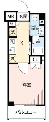 AZEST川口(1K/4階)の間取り写真
