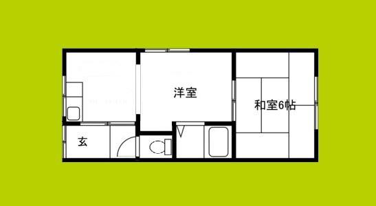 千本中アパート西棟(2K/2階)の間取り写真