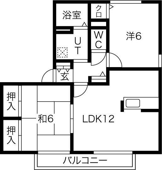 イーストハイムII(2LDK/2階)の間取り写真