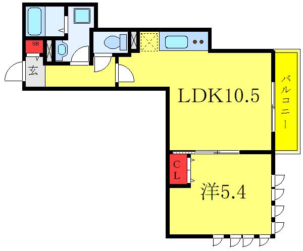 ソレイユ小竹向原(1LDK/2階)の間取り写真
