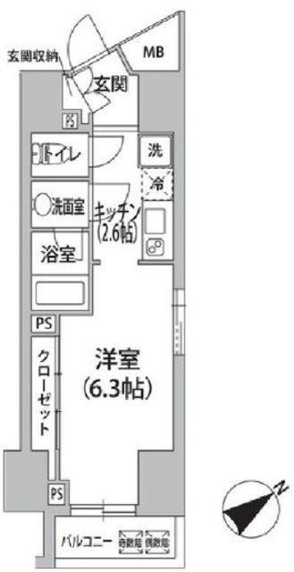 ロリエ銀座(1K/11階)の間取り写真