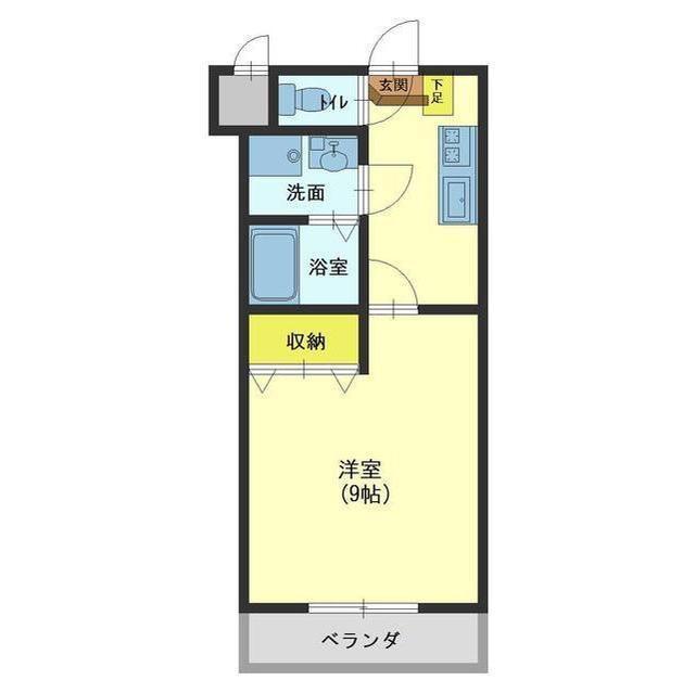 フェール・メゾンFUJINAGA C棟(1K/3階)の間取り写真