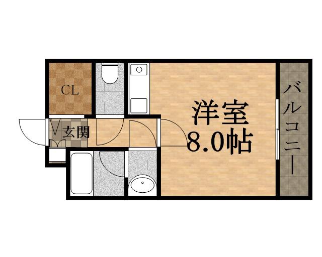 カーサ浅尾(ワンルーム/3階)の間取り写真