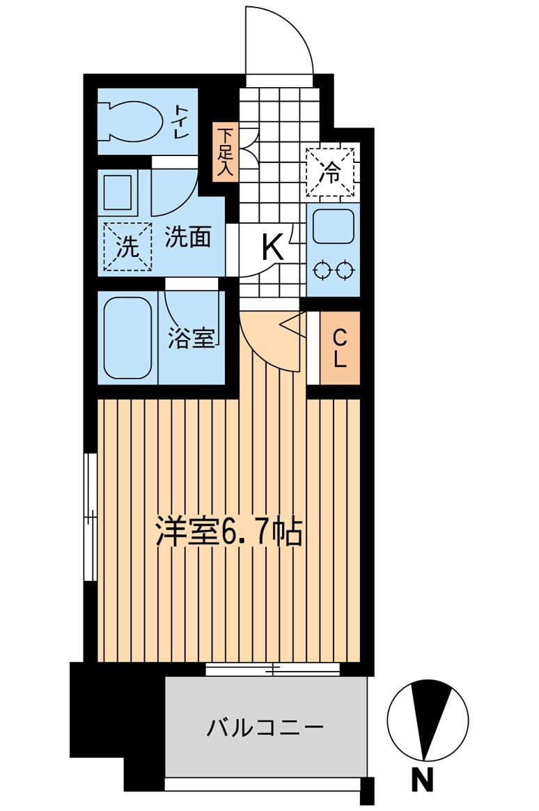 KDXレジデンス大山(1K/9階)の間取り写真